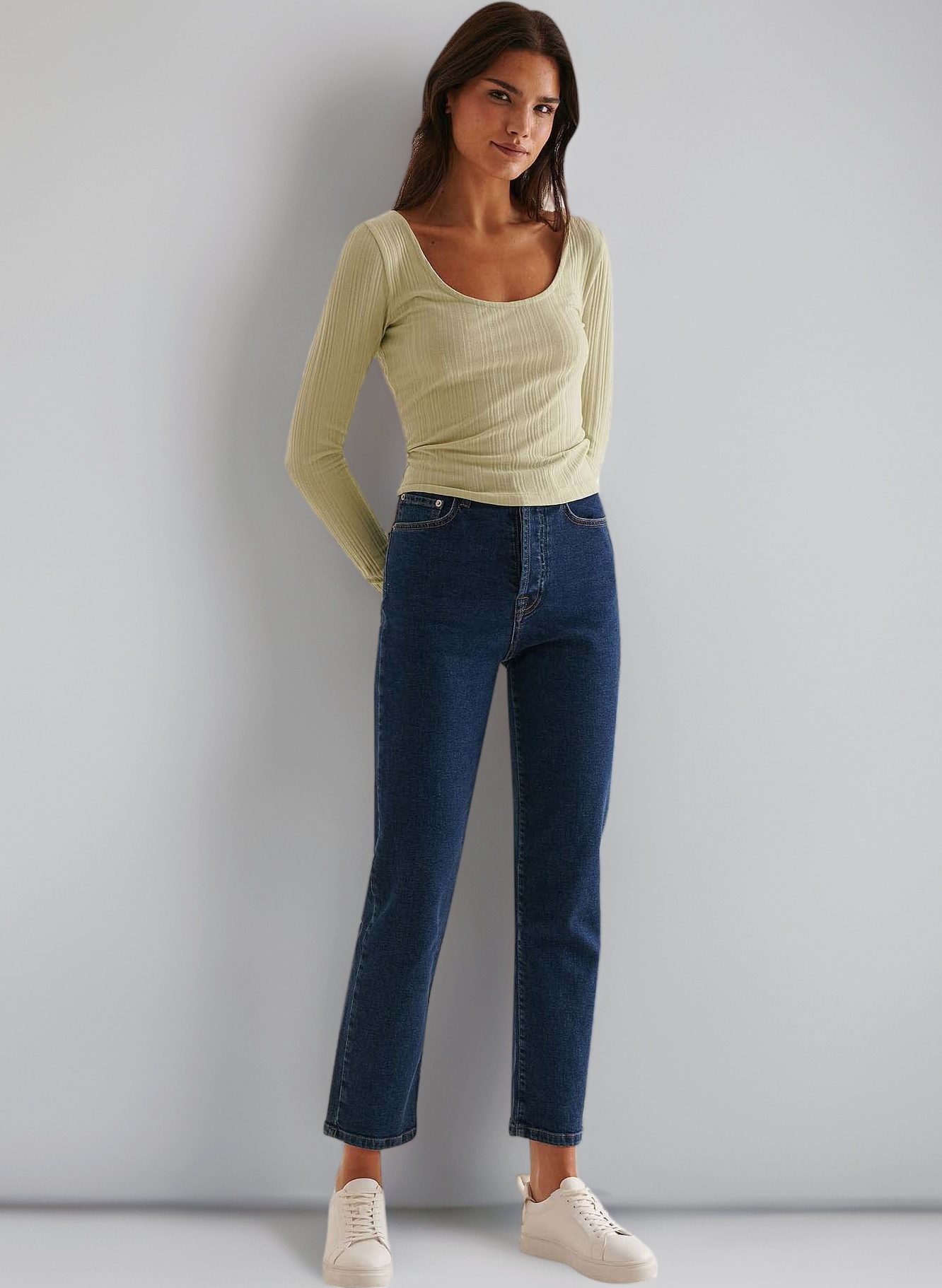 Women's High Waist Straight Denim Jeans