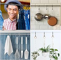 Vista 7 de Hotop 36 Pcs Black S Hooks for Hanging 2.4 Inch Heavy Duty S Shaped Hook Rack Metal Non Slip Hanger for Christmas Tree Stocking Kitchen Pot Utensils