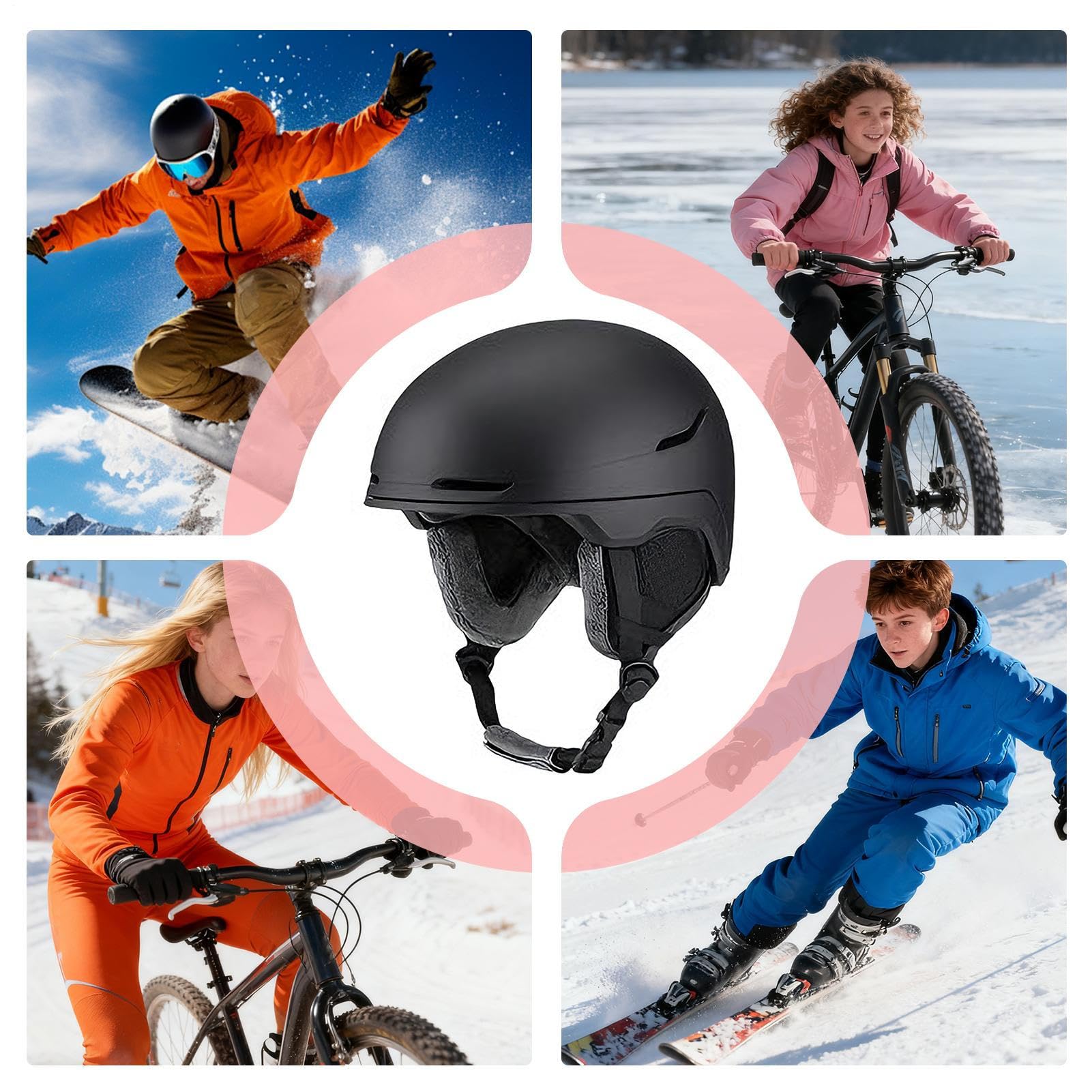 Młodzieżowy kask narciarski, regulowana, nadająca się do prania, ochronna, kask rowerowy, do snowboardu, piłki nożnej, łyżwiarstwa, wyścigów, zimy, dorosłych, kobiet, mężczyzn