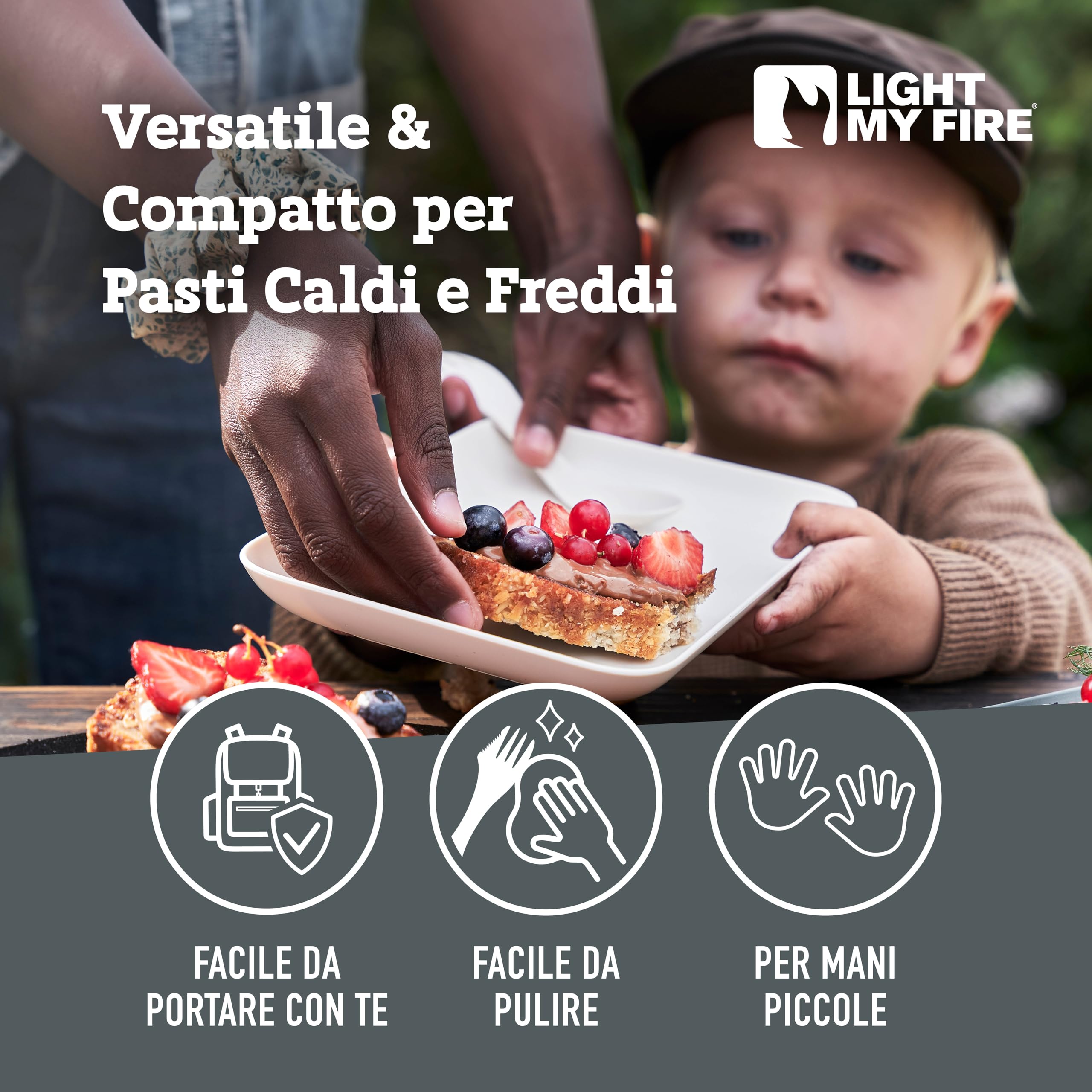 Swedish Spork Little 2-Pack - Posate da campeggio per Bambini Combo Forchetta Cucchiaio Portatile 2 in 1 Posate Riutilizzabili da Viaggio (2pack Little SageGreen/Cream)