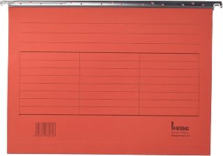 Bene Vetro Mobil 116705RT - Carpetas colgantes de cartón (tamaño A4, 230 g/m², 5 unidades), color rojo
