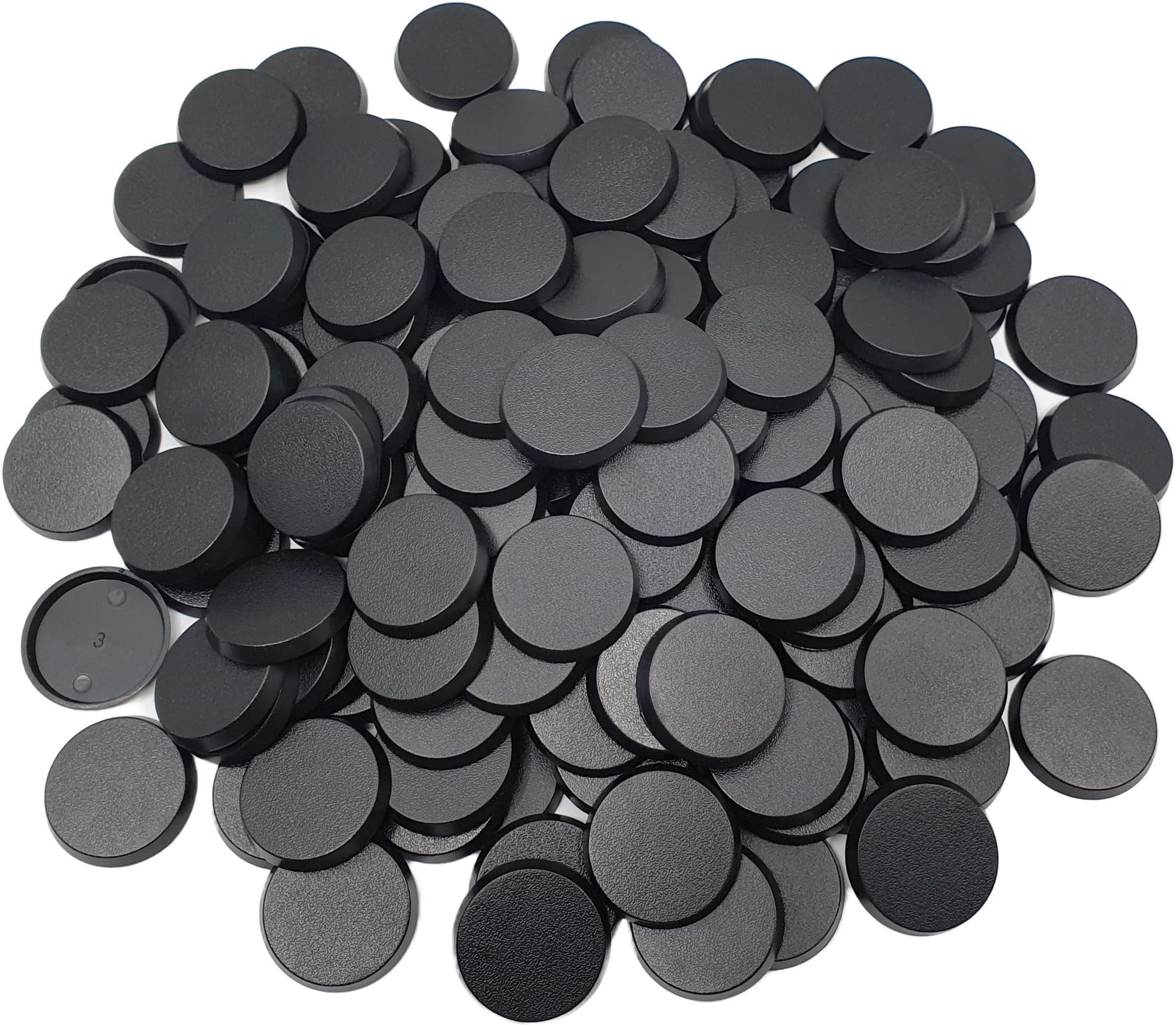 Hobby Heaven 32mm Round Plastic Warhammer Bases 100 Pcs, Black Miniature Base Discs for Wargaming Figures, Model Painting & Tabletop Games