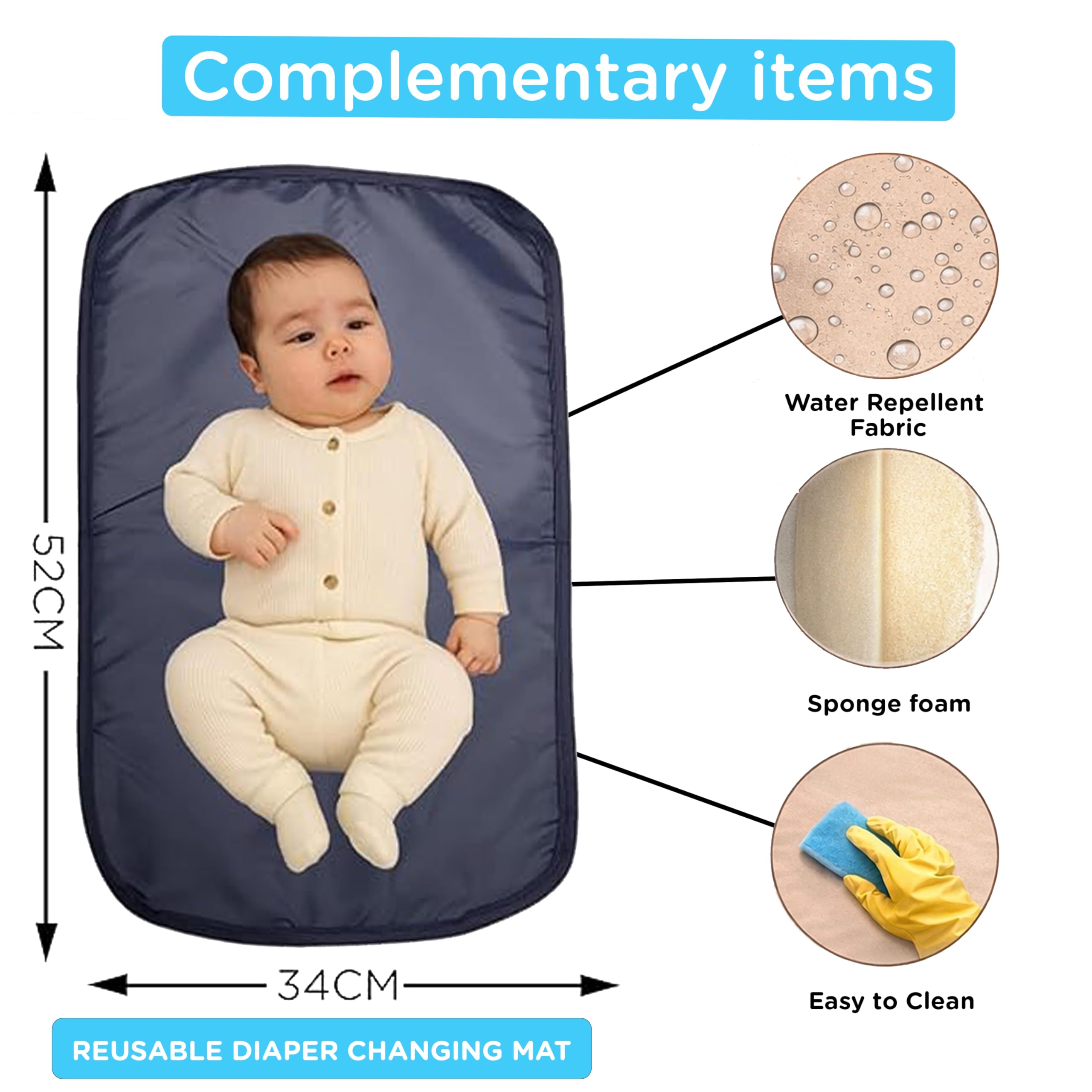 Motherly Grace Diaper Bag for Moms | Waterproof Maternity & Baby Travel Bag with Changing Mat | Large Capacity Hospital Bag for Newborn Essentials | Flamingo Cream 20L 3