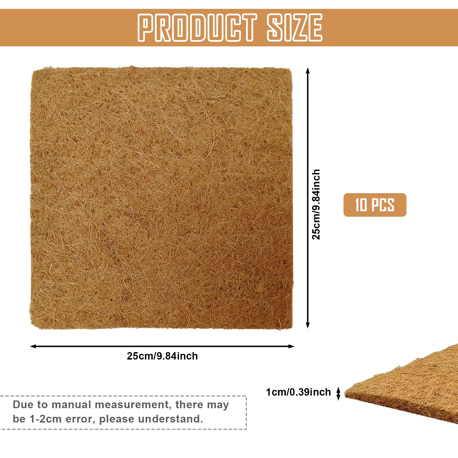 10 Unidades De Base Para Nido De Pollo, Ropa De Cama De Cáñamo Para Aves De Corral, Reutilizable Alfombrilla Para Caja De Pollo Y Alfombrilla Para Gallinero (10, 25 x 25 cm)