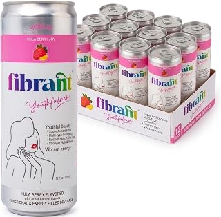 Fibrant, Functional Sparkling Beverage, Hula Berry Joy, 70 Calories (12 Pack)