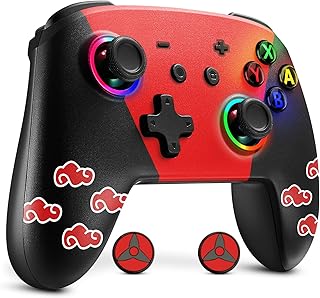 AceGamer Wireless Controller for Switch/Switch Lite/Switch OLED, 9 Colors Adjustable LED Wireless Gamepad with BackButton/Turbo/Dual Vibration for Switch pro Controller