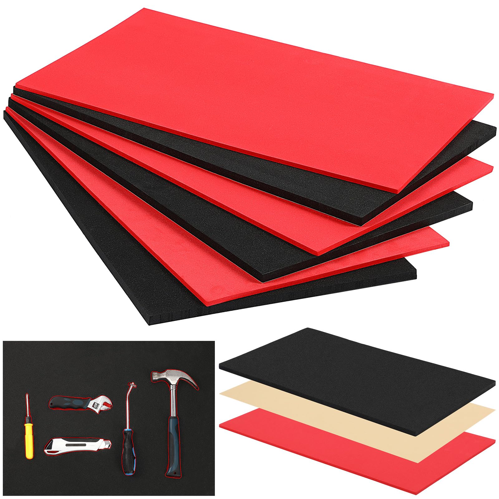 Sumind 3 Sets 16x22 Tool Box Foam Organizer