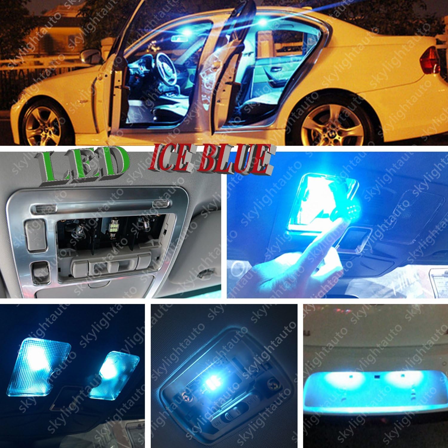 21pcs LED Premium ICE Blue Light Interior Package Deal for Dodge Charger 2006-2017