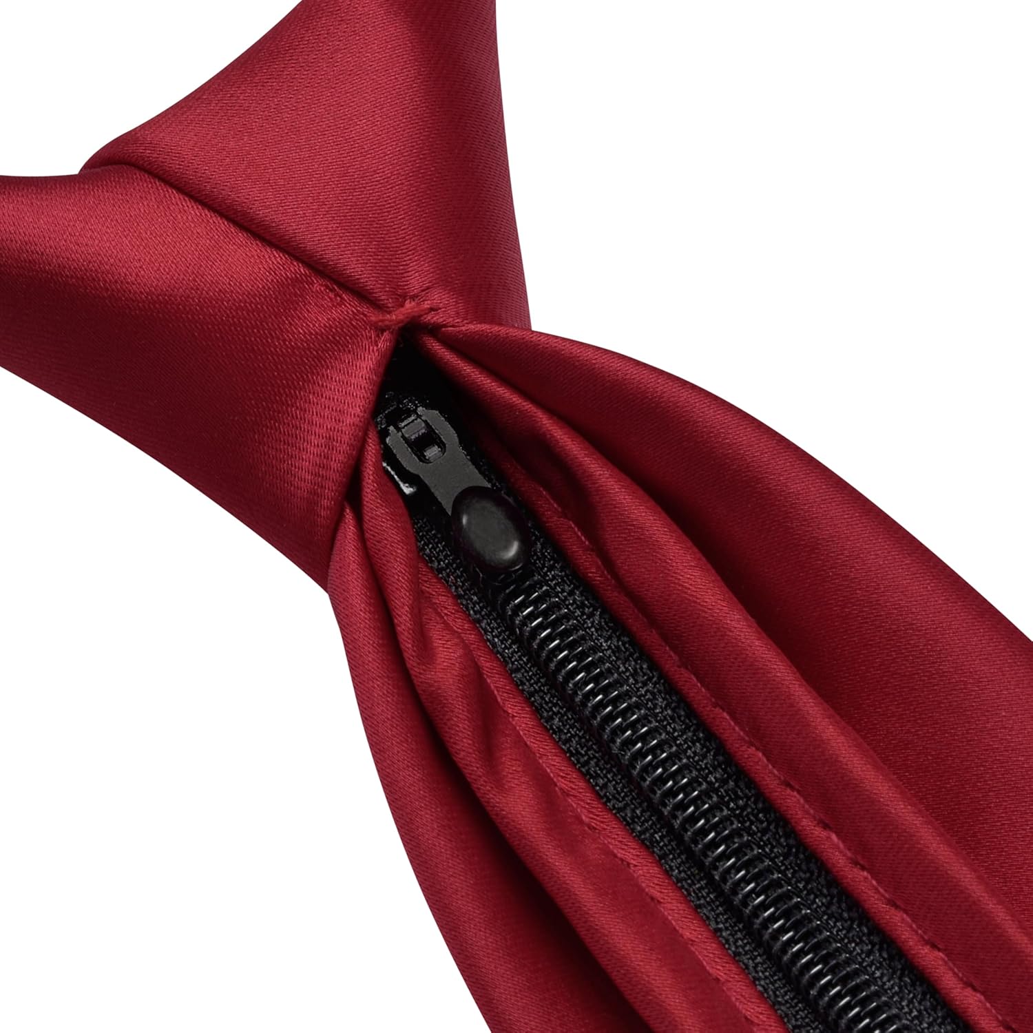 Branduce 3.15"（8cm） Pre-tied Adjustable Zipper Tie and Lapel Pin Solid Necktie Handkerchief Set for Men - Image 4