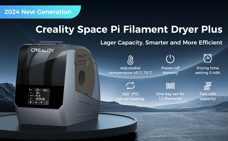 Creality Official Space Pi Filament Dryer Plus, 2 Rolls 3D Printer