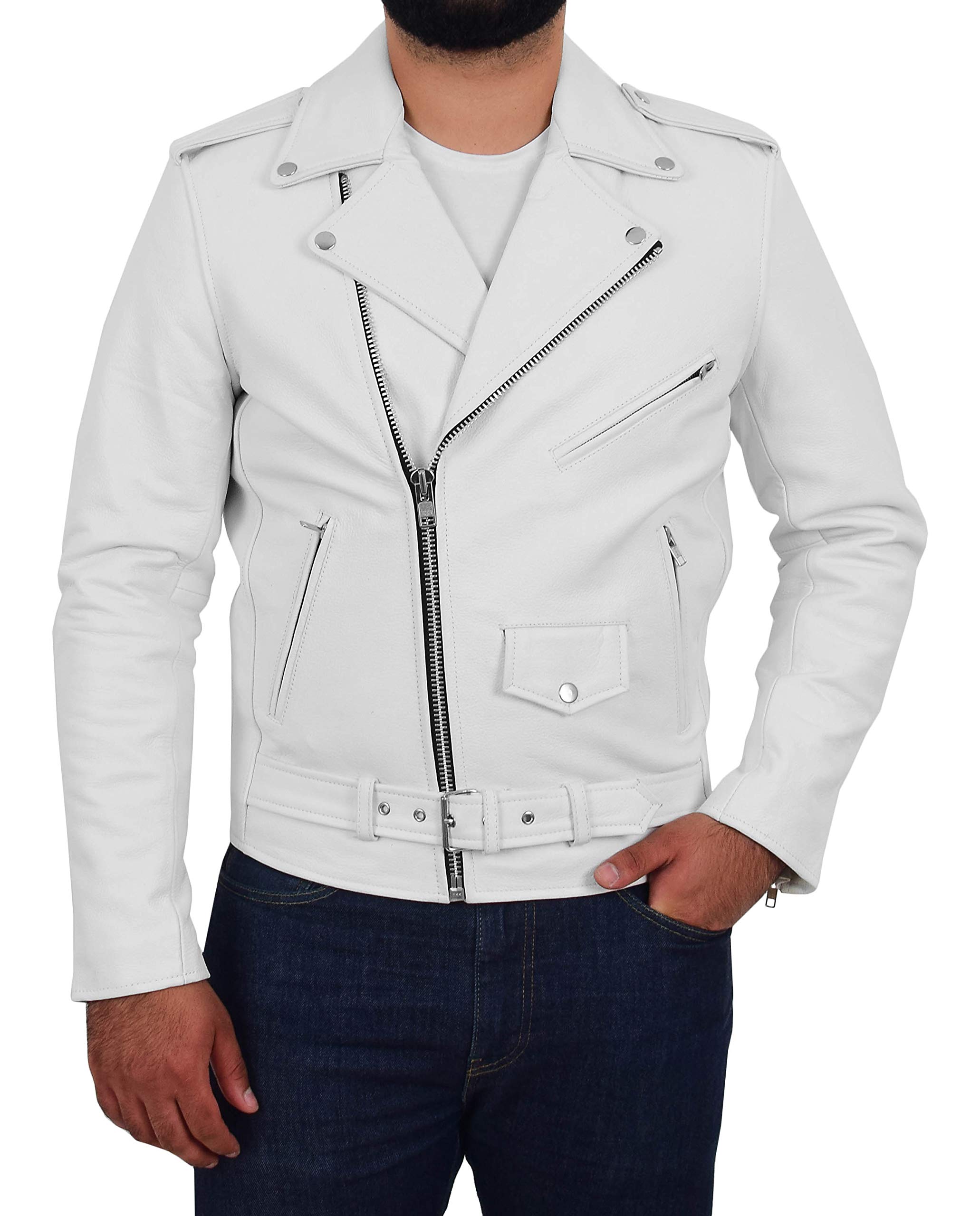ジャケット・アウター 00s archive white leather jacket 81QU5JoRMtL.jpg