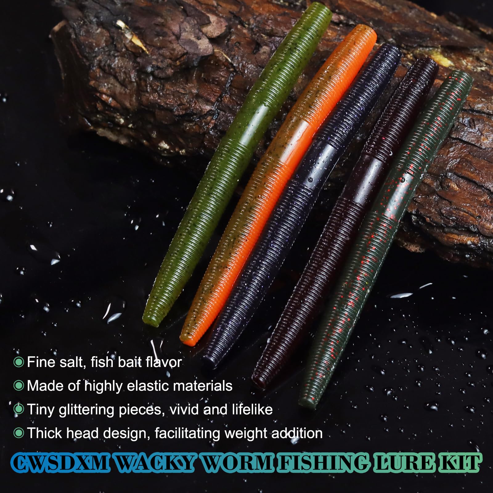 CWSDXM 50/131pcs Wacky rig kit,4in Fishing Worms Lures,Wacky Worm Fishing Lure Kit for Bass Trout : Sports & Outdoors