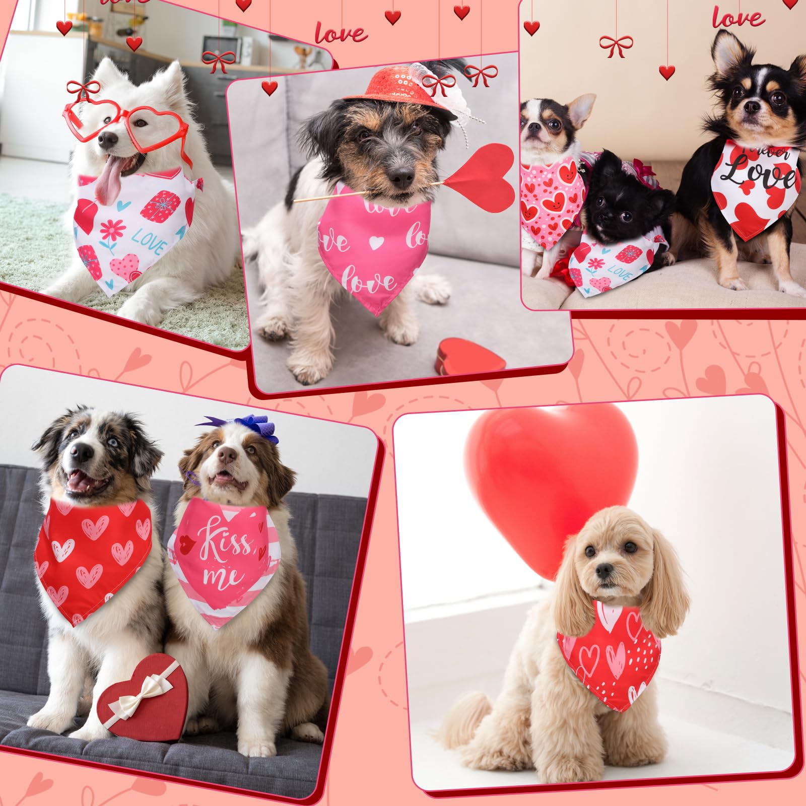 Abbylike Lot de 150 Bandanas triangulaires lavables en Forme de cœur pour Chien de Petite, Moyenne et Grande Taille