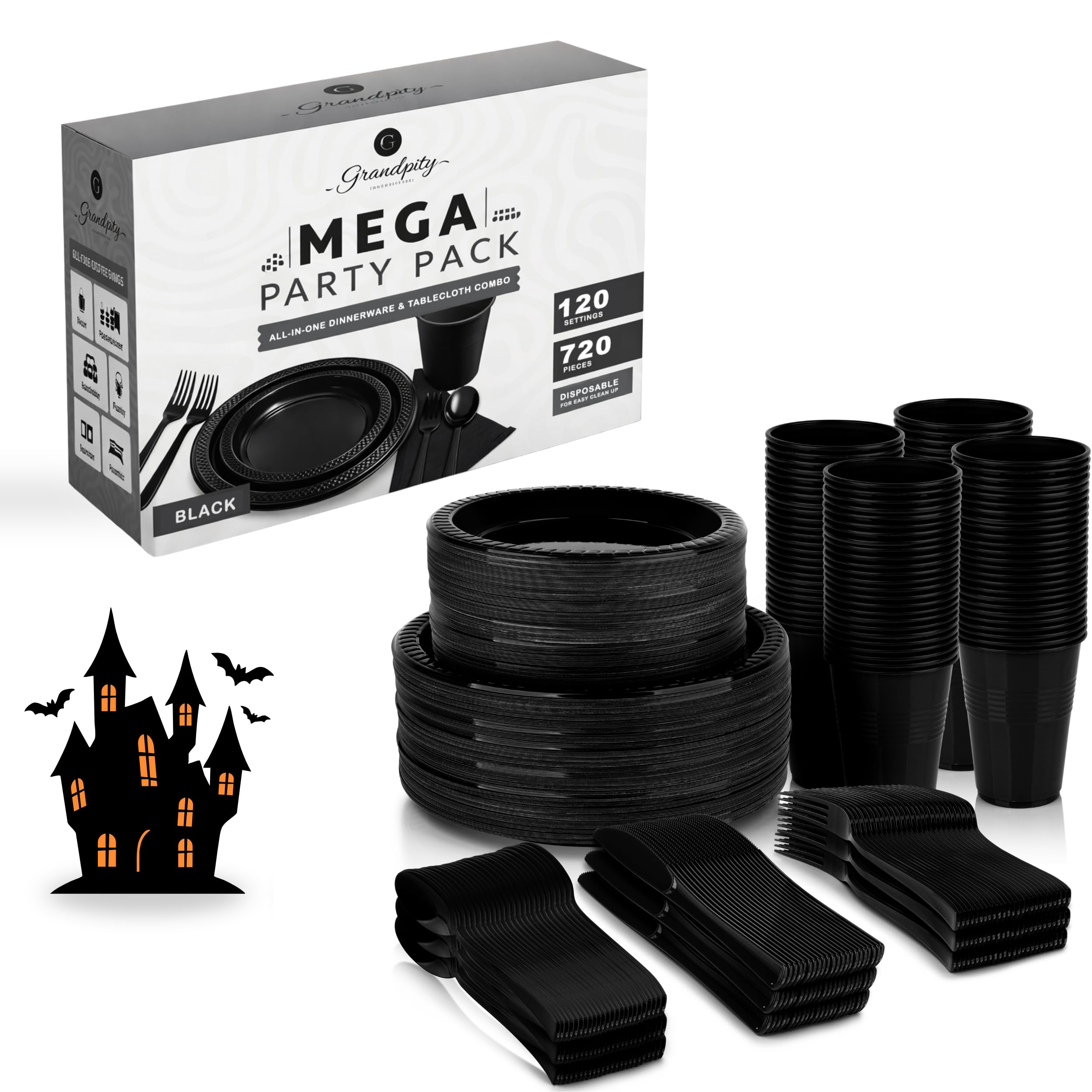 Grandipity Disposable Dinnerware Sets - 720 Piece -9