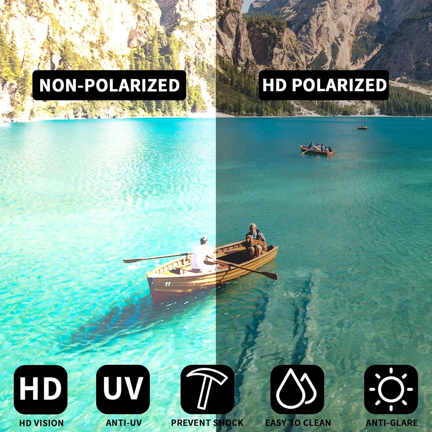 Acetate Classic Square Sunglasses for Women Men Polarized - Lightweight UV400 Protection - Image 6