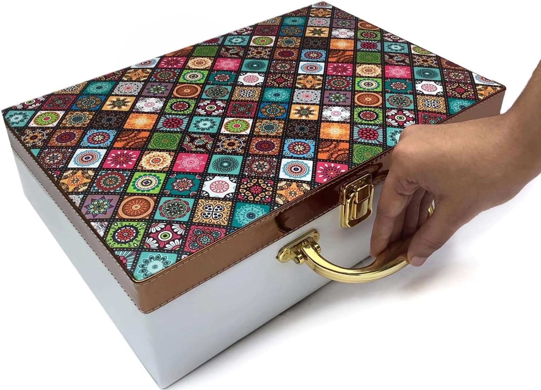 ChestKraft luxury Bangle box for Women and Girls in leatherette and suede - Detachable Rods Multipurpose Bangle Box (For Wedding Gift,Vanity Box, Jewelry Box, Vanity Box) (Daisy)