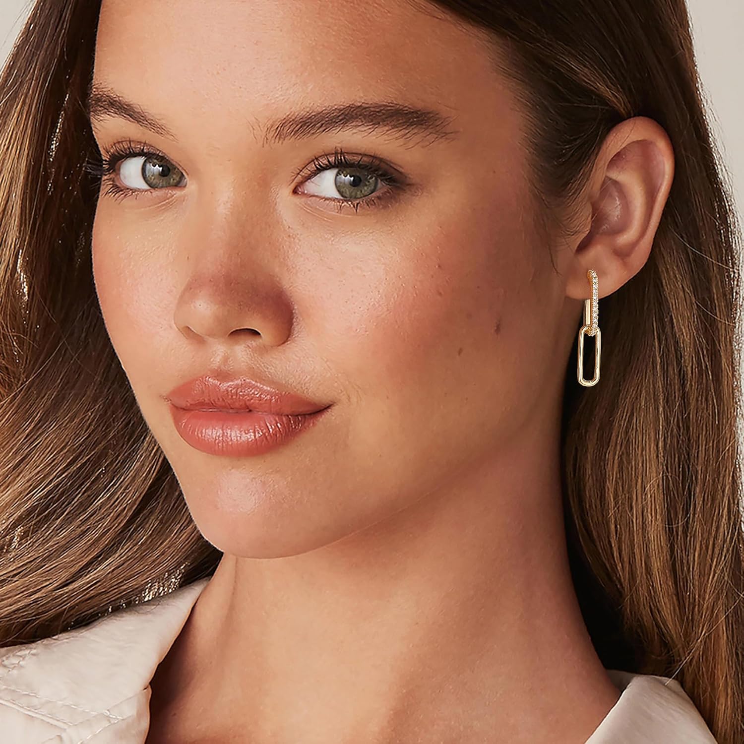 Gold Hoop Earrings for Women 14K Gold Plated Simple Dangle Drop Earrings Dainty Huggie Earrings Jewelry for Women Trendy - Image 3