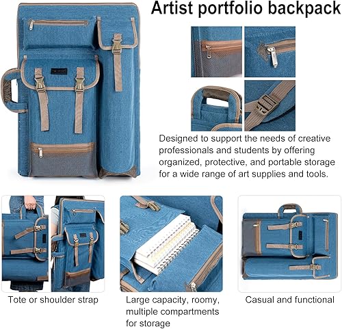 Miniatura 2 de TRANSON Art Portfolio Case Artist Mochila Bolsa de lona grande 26" x 19.5"