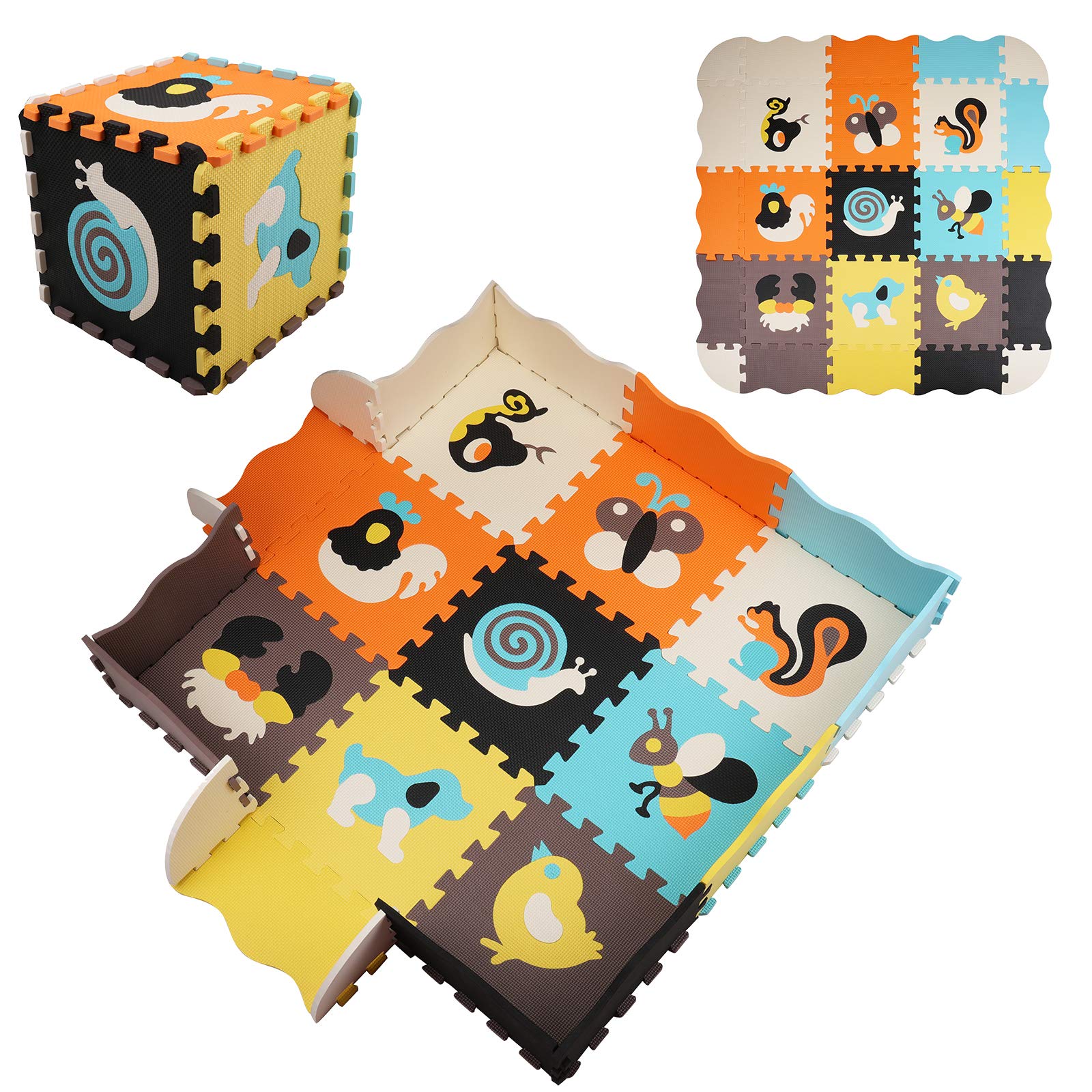 Buy Suwimut 25 Pieces Baby Play Mat with Fence, 0.39 Inch Thick