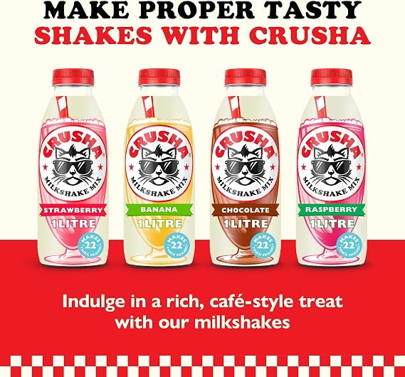 Crusha Strawberry Milkshake Mix - 1Litre