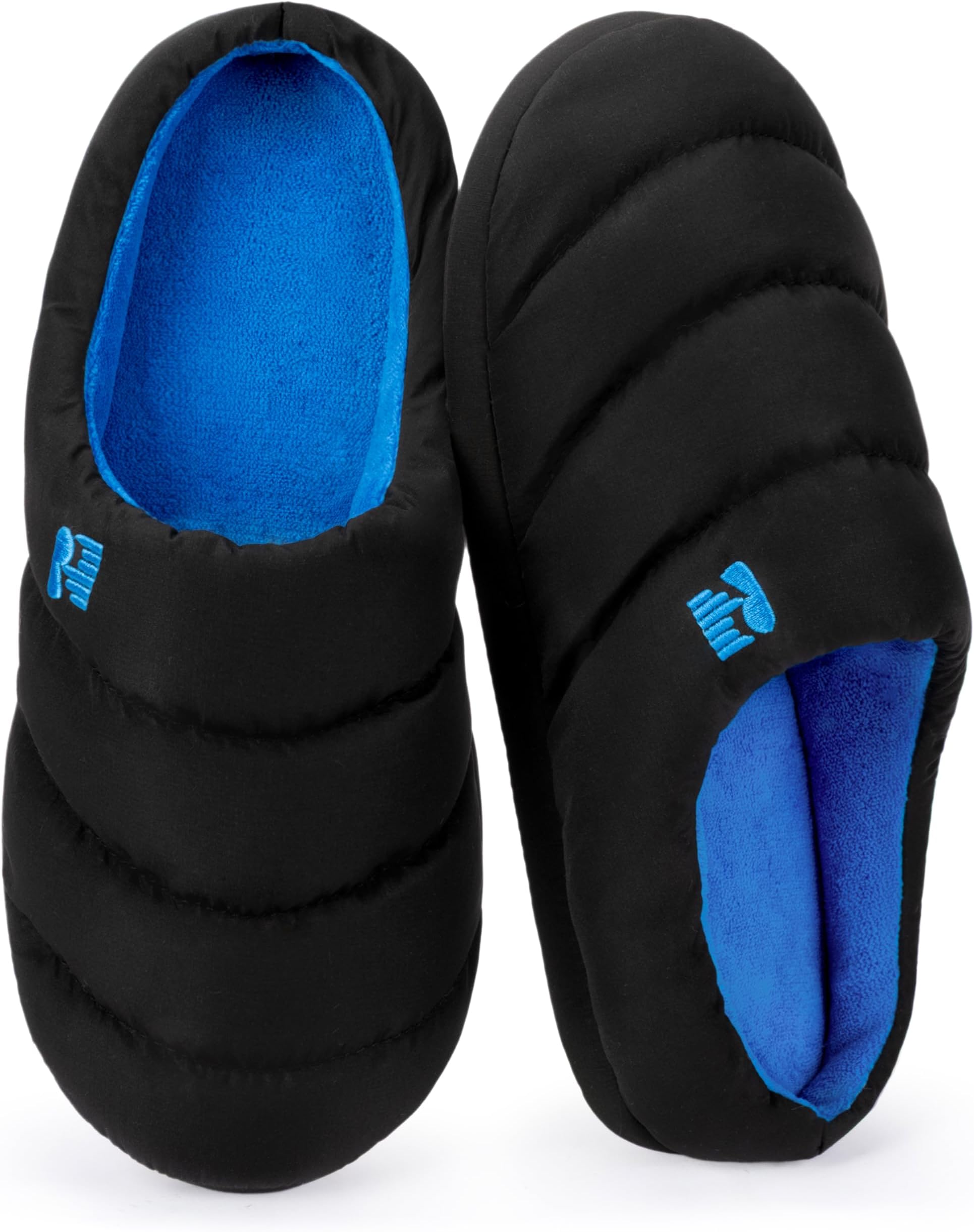 RockDove Mens Campground Puffer Slippers Memory Foam Cozy Warm Indoor House Shoes Non Slip Machine Washable Gift Ready