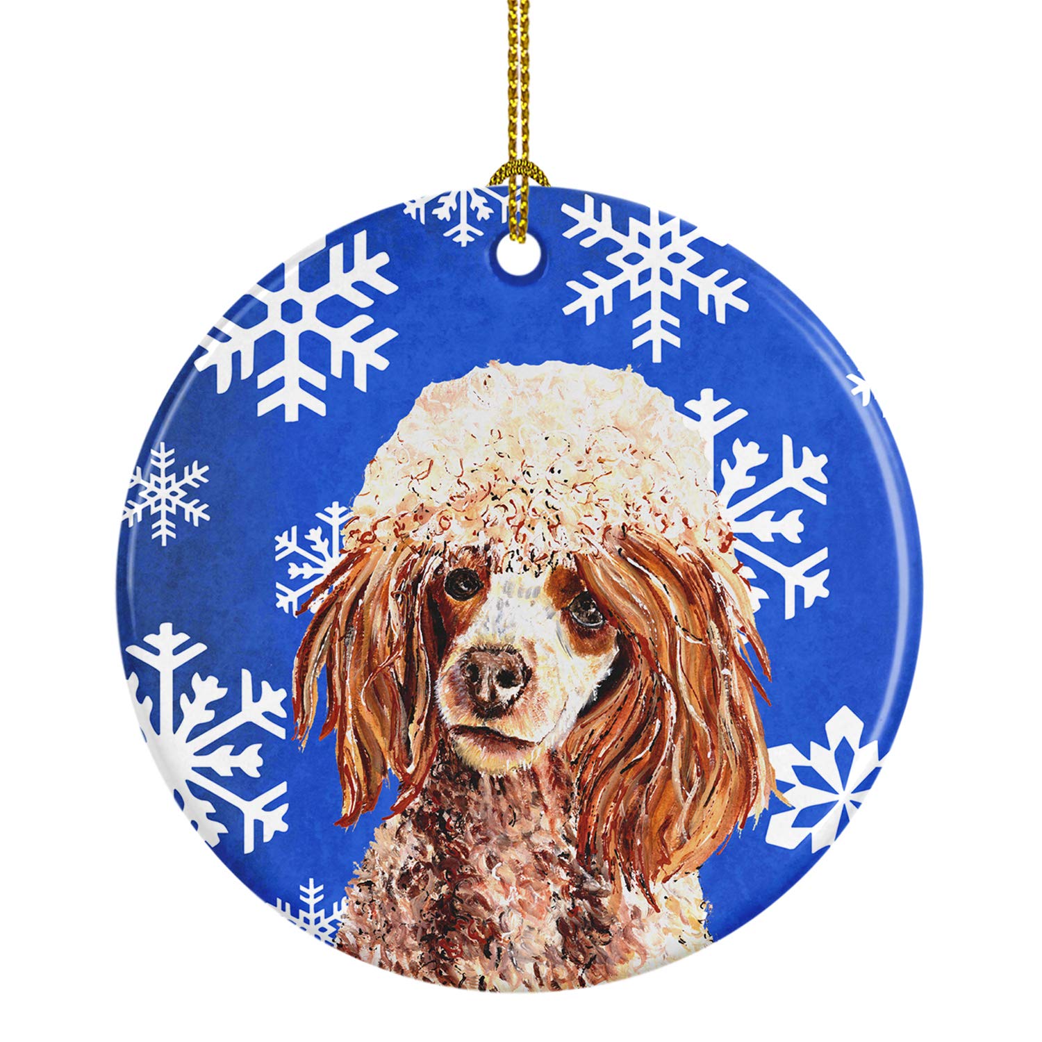 12 X 16 In. Brussels Griffon Red Snowflakes Holiday Christmas Aluminum Metal Wall Door Hang