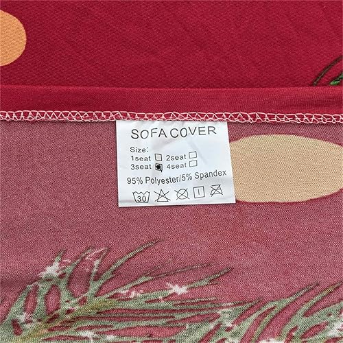 Miniatura 4 de Fundas para sillas de Navidad, funda de sofá de 3 plazas, protector de muebles, funda de sofá impresa digital de Navidad, decoración de vacaciones,