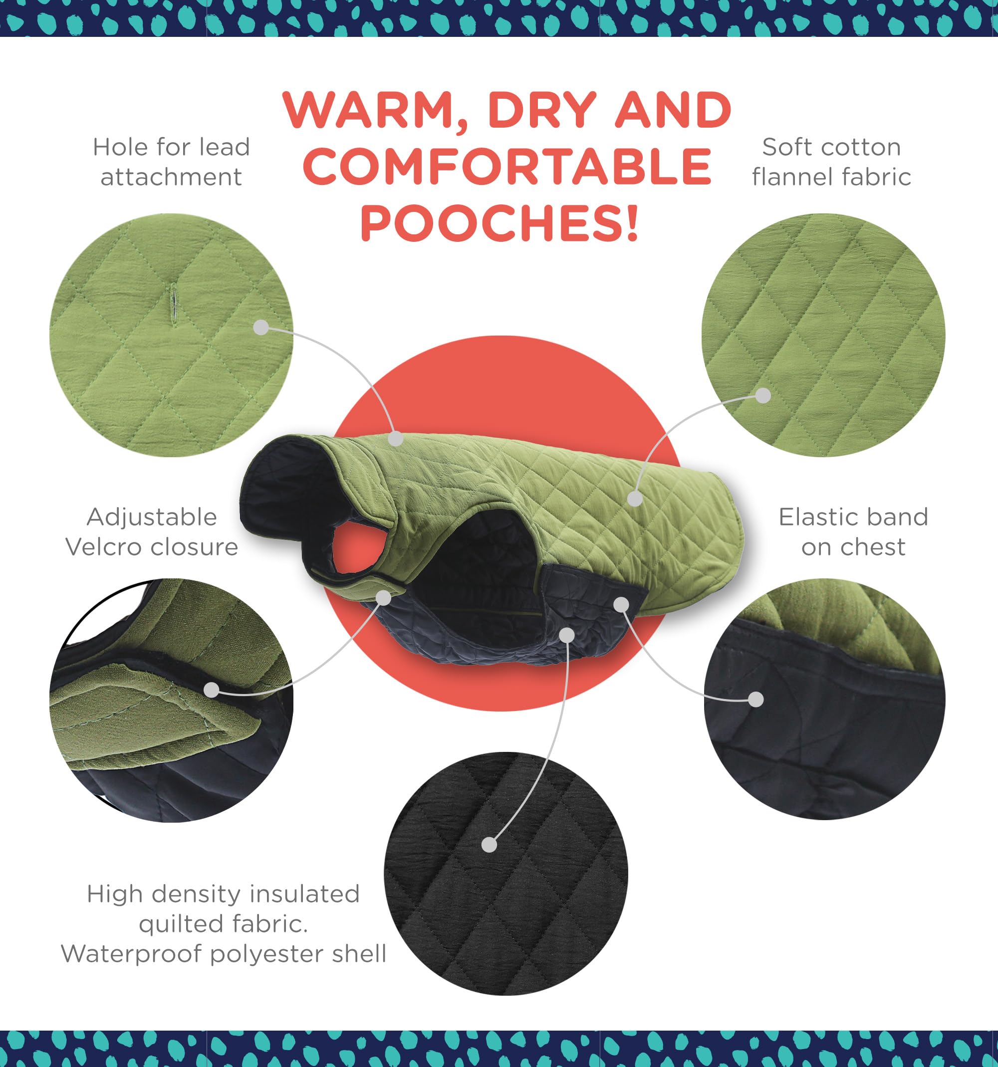 Rocky + Snowball - Abrigo para perro, chaquetas reversibles 2 en 1 para perros medianos y grandes, abrigo de invierno impermeable para perros para clima frío