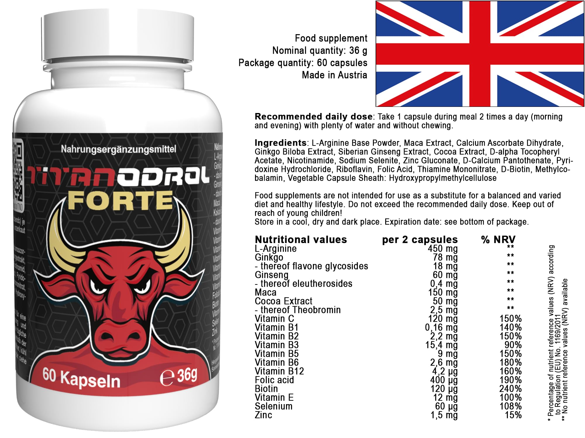 300 capsule, (5 x 60 capsule), confezione da 5 pezzi