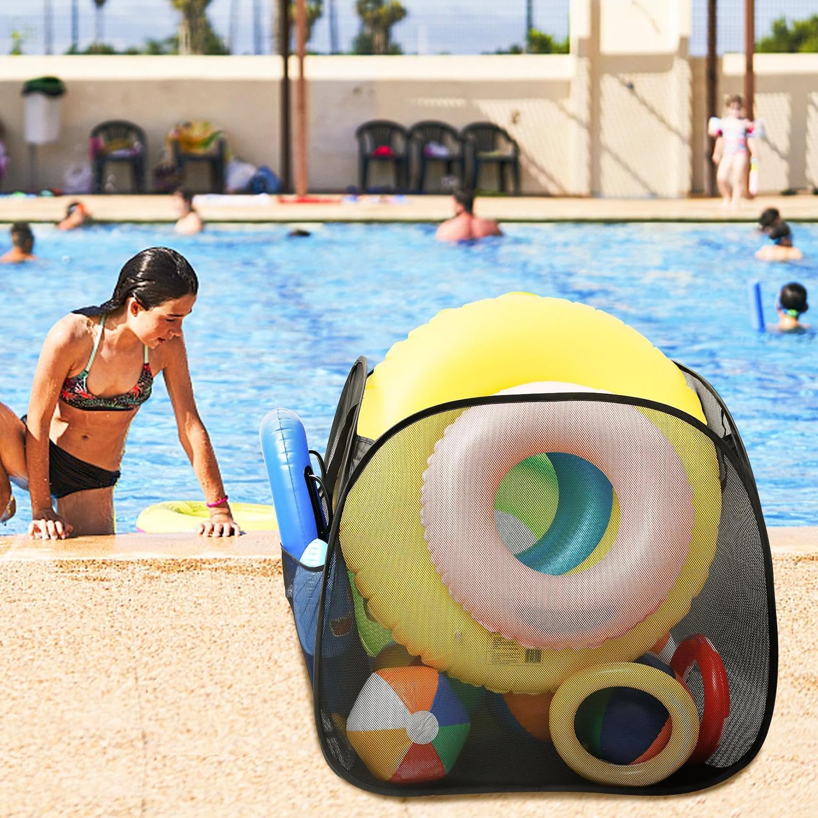 Generisch Organiseur de jouets de piscine pliable grande capacité