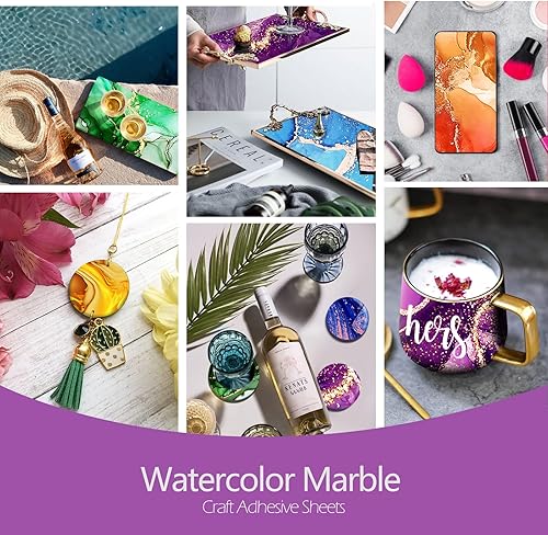 Miniatura 6 de Cysincos - Vinilo adhesivo permanente, 12 x 10 pulgadas, patrón de vinilo permanente para exteriores, para decoración de automóvil, taza,