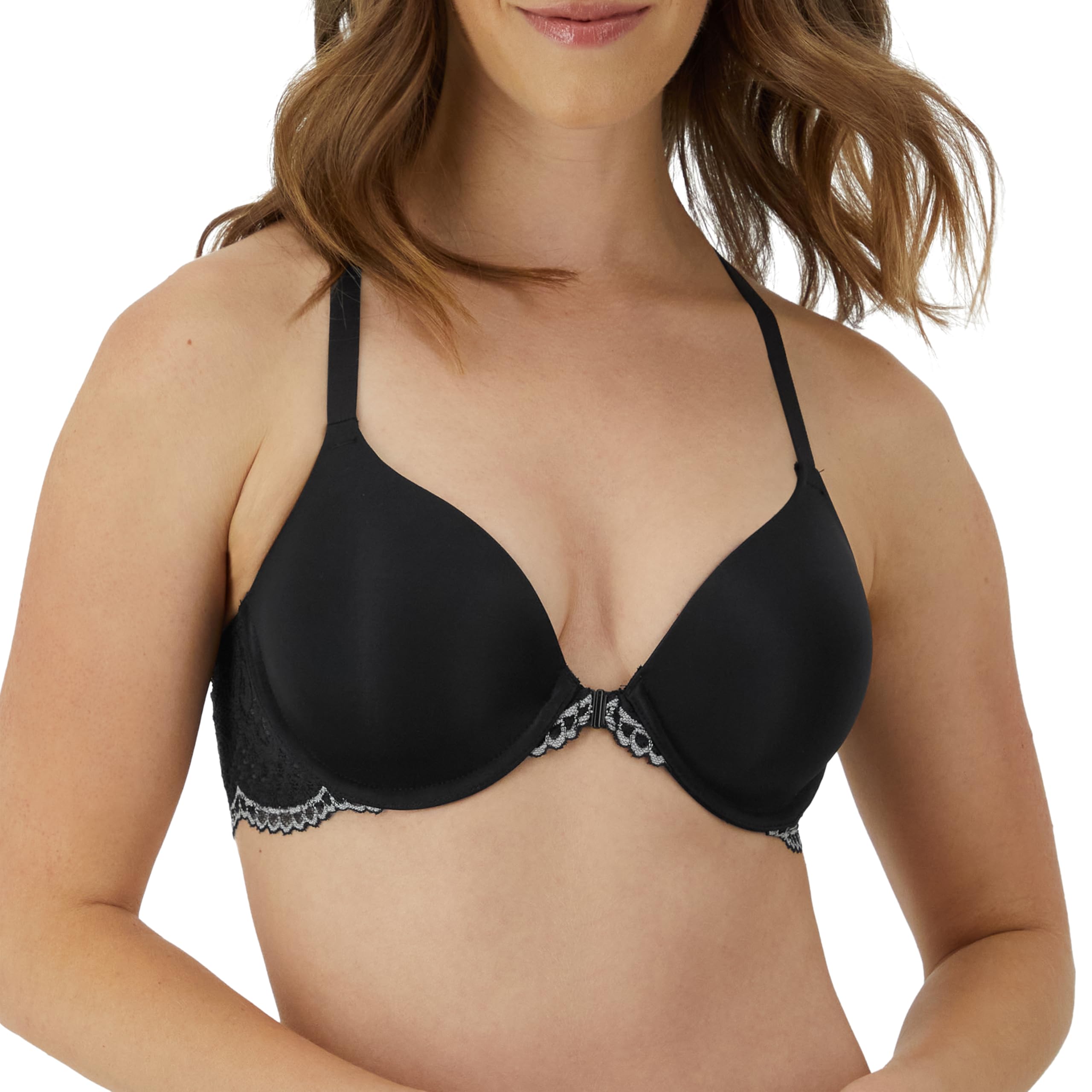Maidenform Womens Racerback Bra with Shaping & Support, One Fab Fit Underwire Bras for Women, Lightly Lined, Front Close
