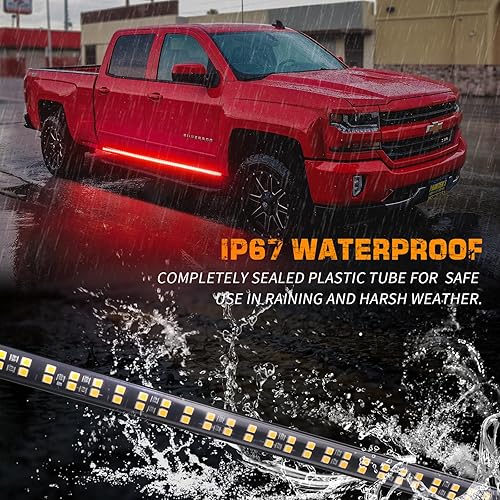 2PCS 70 Inch Truck Red Emergency Lights Strip 864 LED