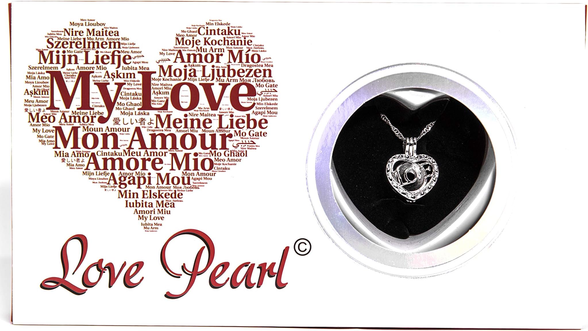 Heart Necklace Love Pearl Necklace Kit Valentines Day Gifts for Girlfriend Wife Gifts