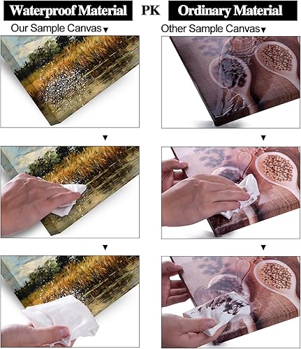 Miniatura 8 de LASMOND Hermoso lienzo de prado silvestre, arte de pared, pintura al óleo, impresión de reproducción vintage, campo de flores silvestres, paisaje,