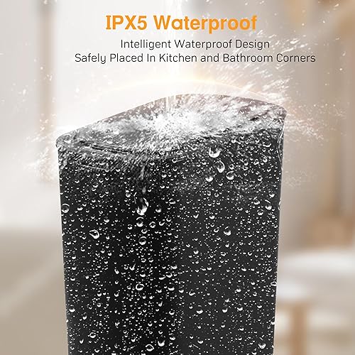 Miniatura 5 de Basurero de baño con tapa, 5 galones, color negro, sensor de movimiento, botes de basura automáticos para cocina, dormitorio, oficina, sala de estar