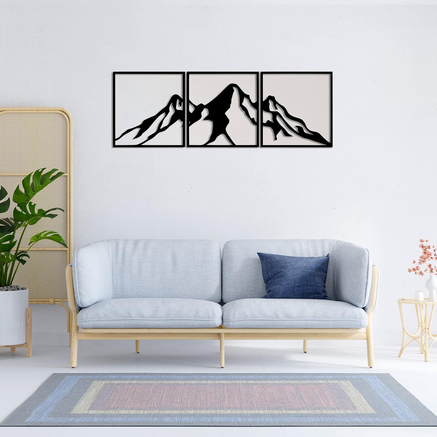 METALPLEX 3 Piece Mountain Range Metal Wall Art Durable