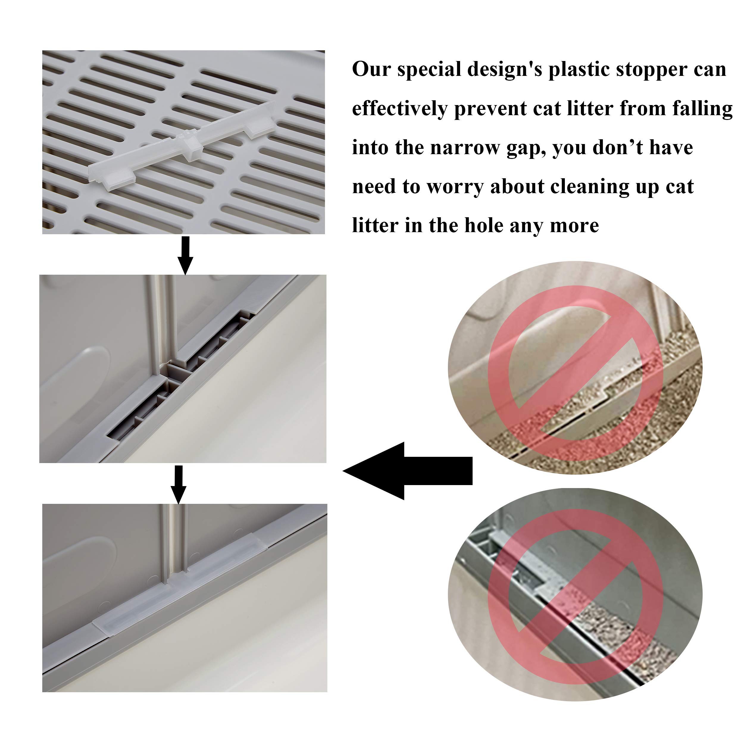 Vealind Foldable Cat Litter Box with Lid Front Entry & Top Exit XXL Extra Large Space Covered