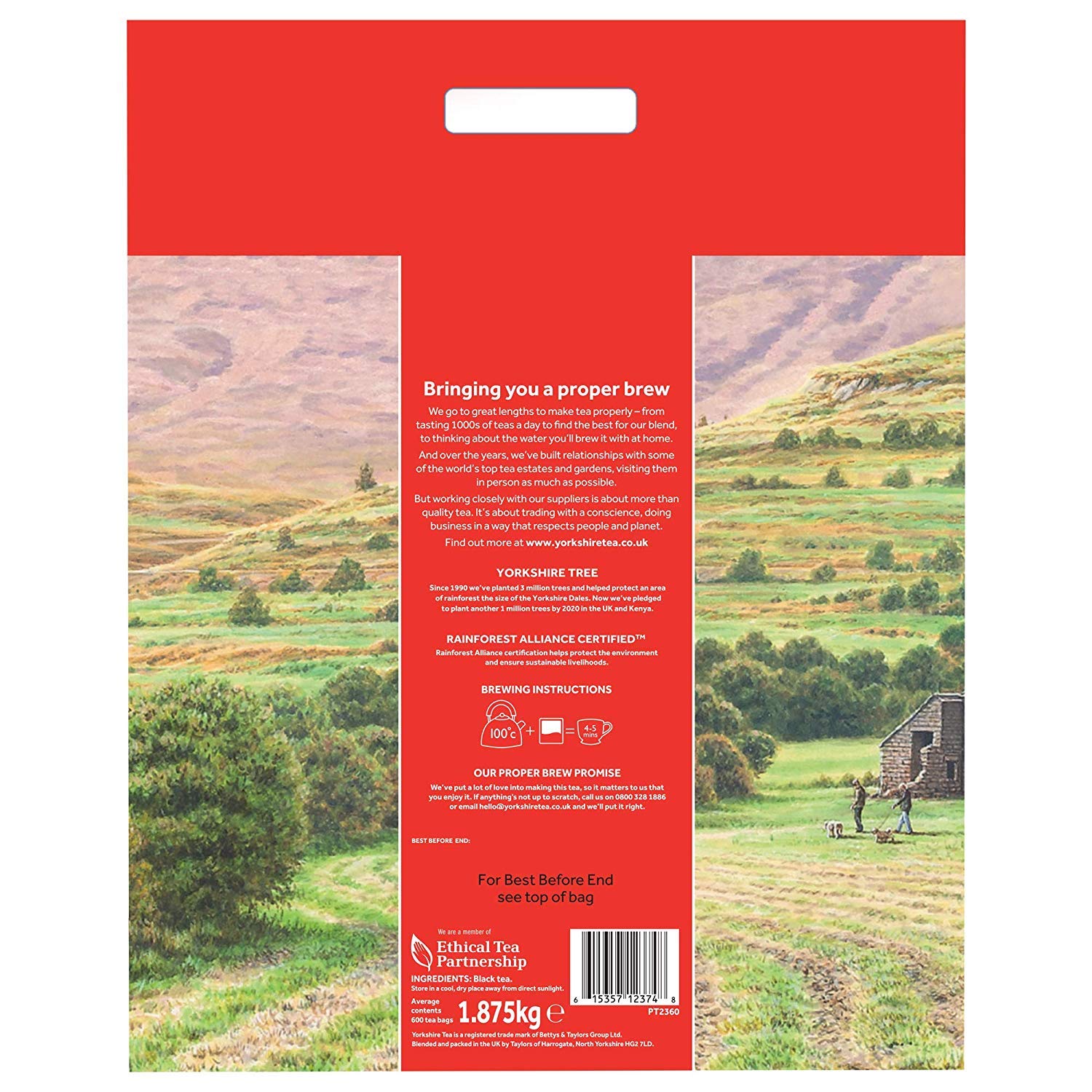Yorkshire Tea Torby 1,875 kg (600 torebek herbacianych) - 2 sztuki