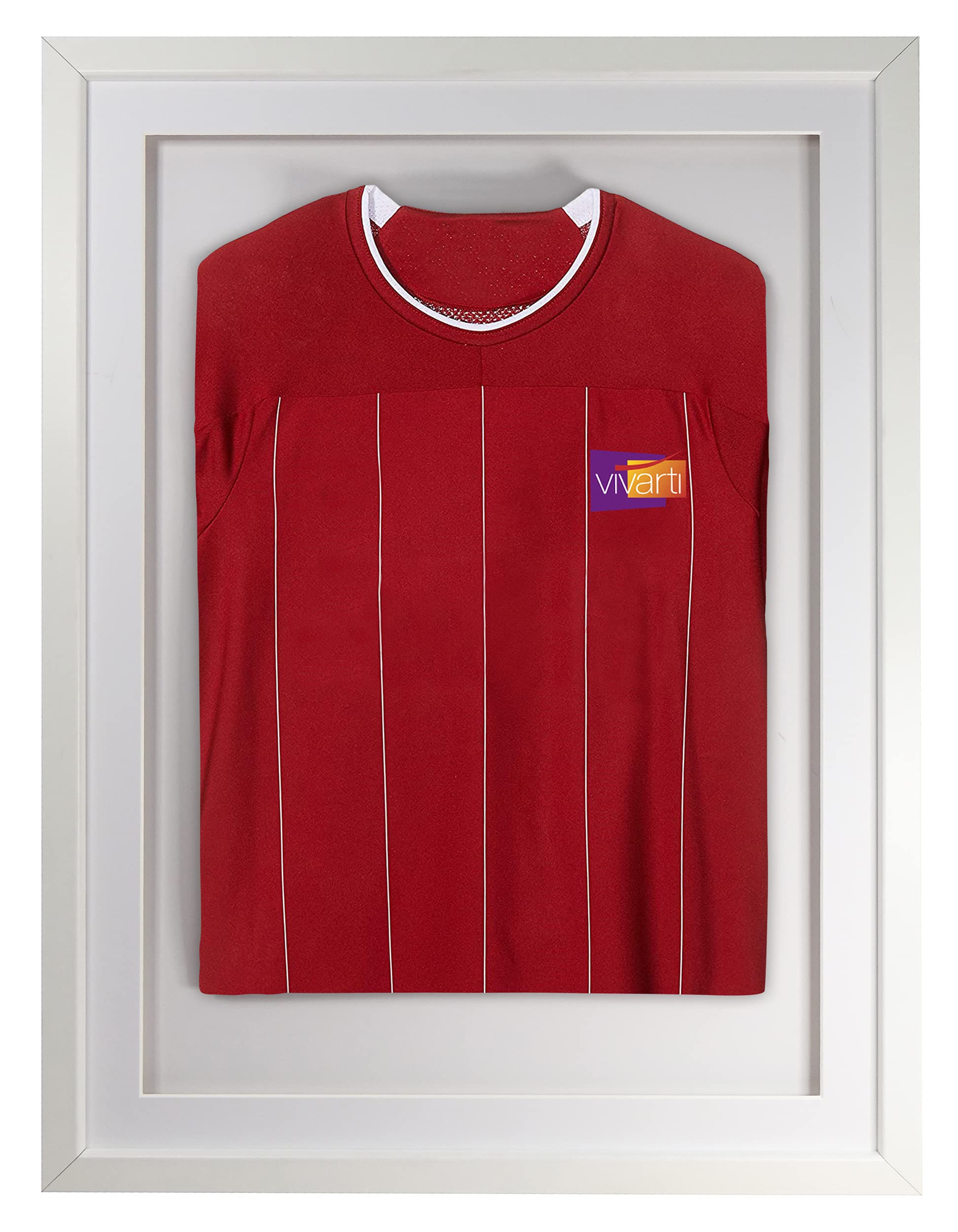 Vivarti DIY Junior 3D Mounted Sports Display Frame - Football, Rugby, Band T-Shirt Shadow Box - 50 x 70cm - White Frame, Mount, Backing Card