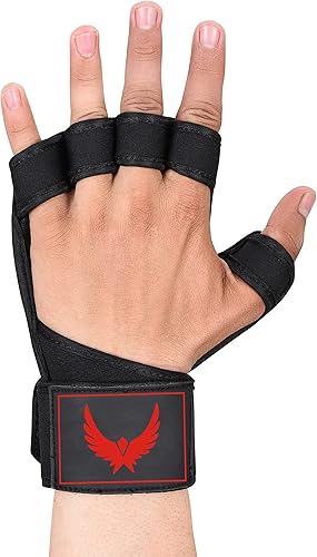 Miniatura 4 de HUNTER Guantes de gimnasio, guantes de levantamiento de pesas, guantes de gimnasio ventilados con muñequeras