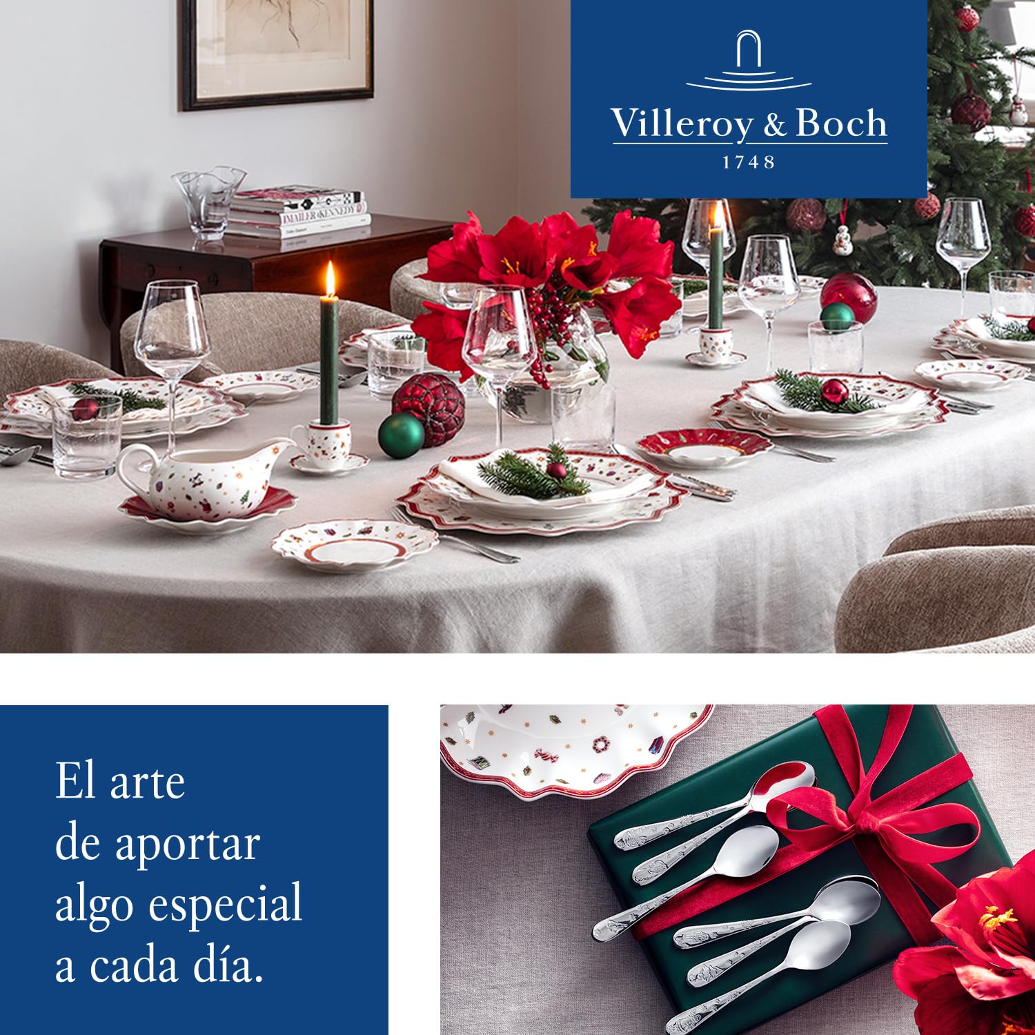 Villeroy & Boch Toy's Delight Assiette de présentation, 35 cm, Porcelaine Premium, Blanc/Rouge