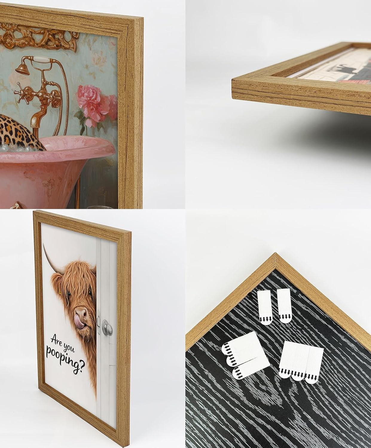 Framed Vintage Cowgirl Funny Bathroom Canvas Wall Art, Retro Stamp Style Western Rustic Wall Decor, Beige Brown Cowboy Boots Picture for Bathroom Laundry Room Bedroom Farmhouse Home Decoration