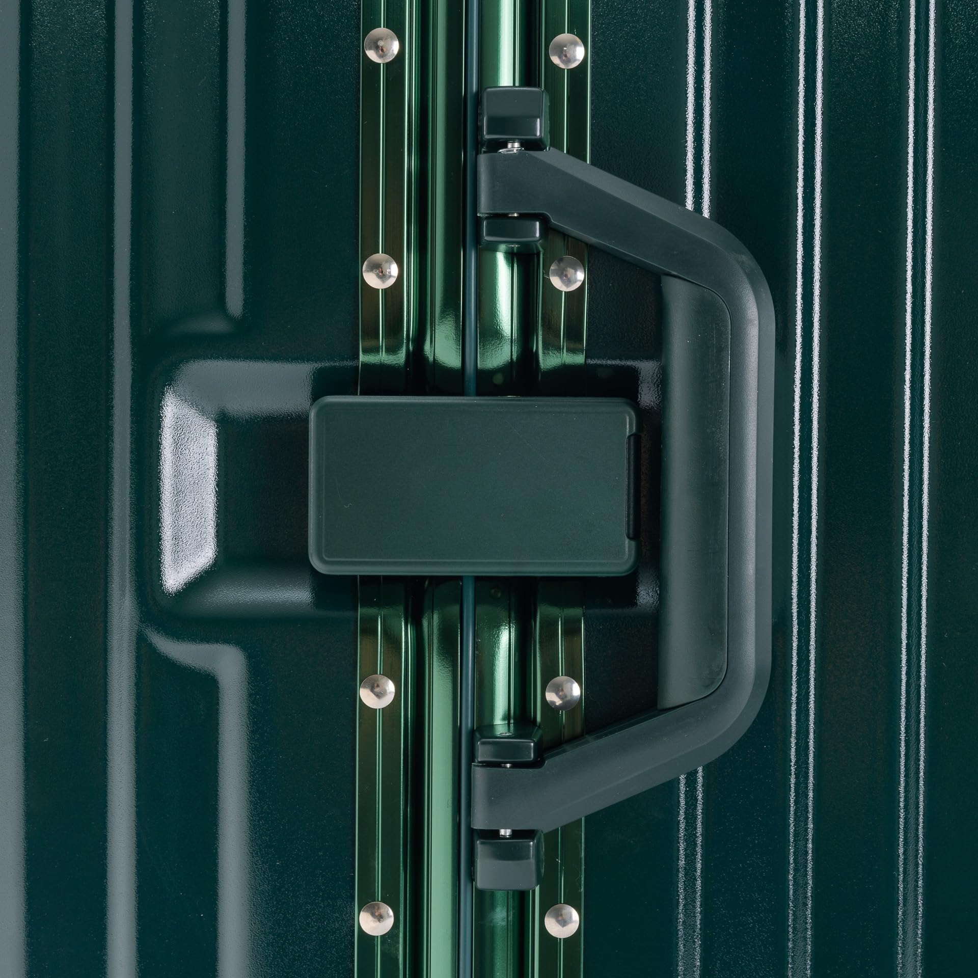 Travelhouse London, valigetta rigida in alluminio, con telaio in alluminio, diverse misure e colori, T1169, verde, Großer Koffer, Valigia