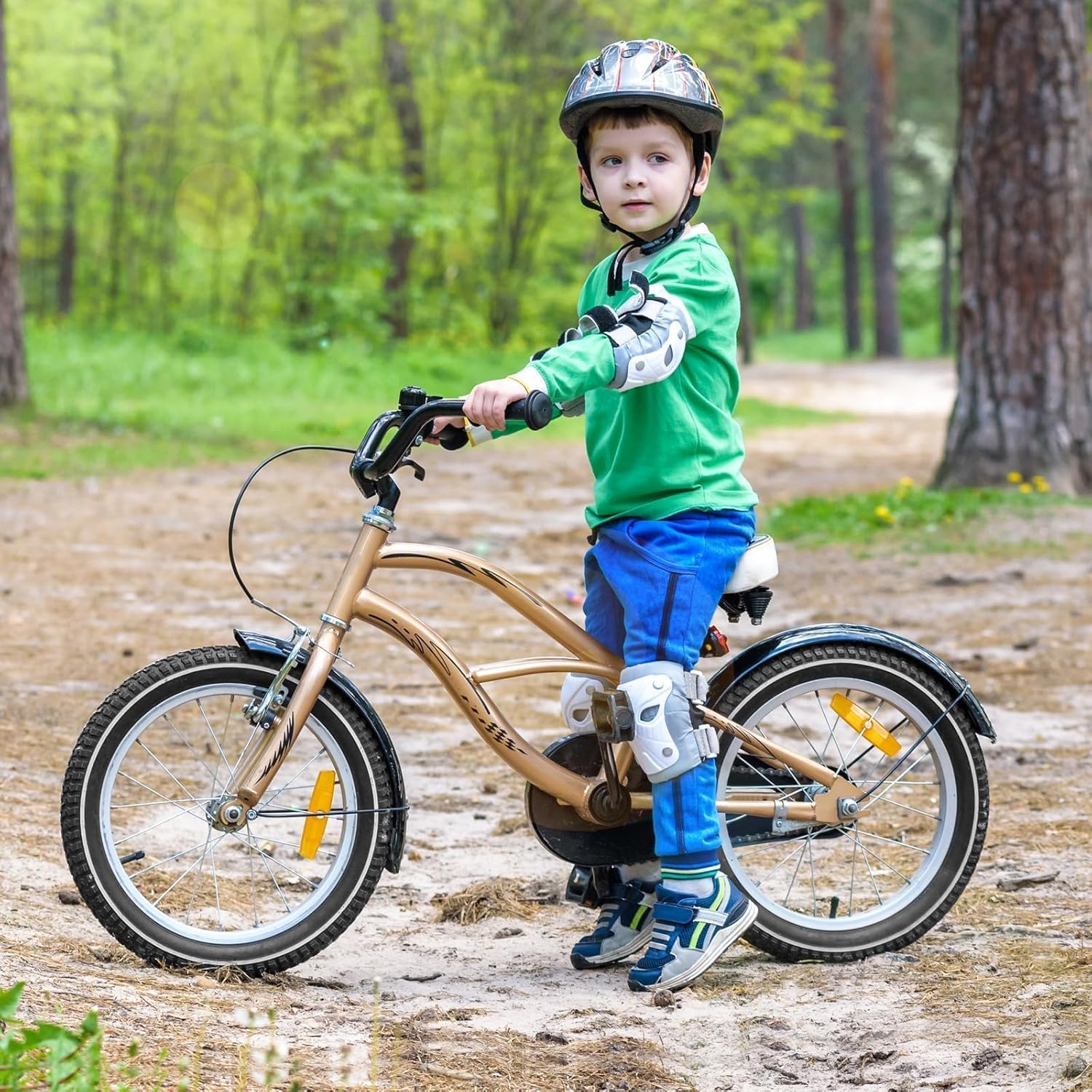 YUNSCM 2-PCS 16" Bike Tires 16x1.75/47-305 and 16" Bike Tubes Schrader Valve Compatible with Stroller/Kid Bike 16 x 1.75 Bicycle Tires and Tubes（Y-687）