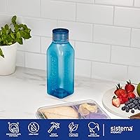 Vista 6 de Sistema Botella cuadrada apilable sin BPA, varios colores, 16.1 fl oz