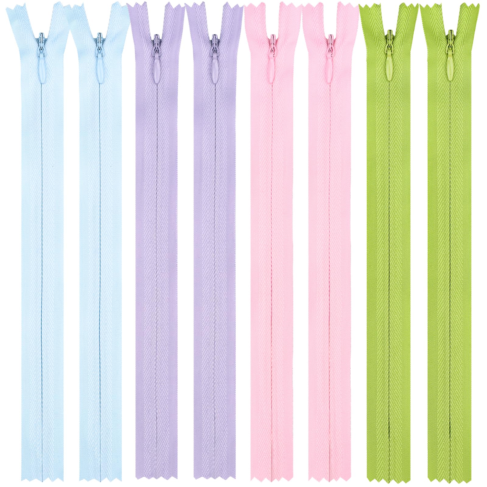 DOITEM 4 Farben Nylon Unsichtbar Reißverschlüsse, 30cm lang, 2.3cm breit für Kleidung Tasche Mäppchen Kissenbezug, 8 Stück