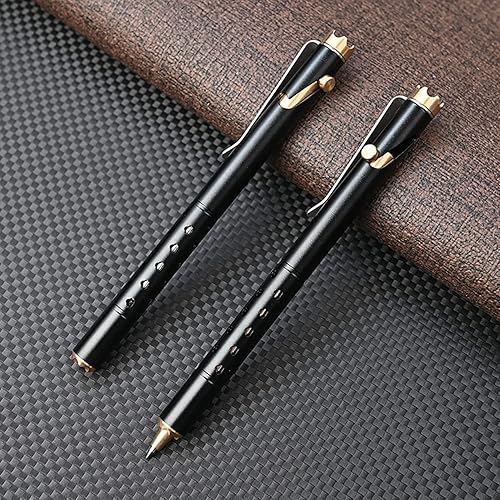 Miniatura 12 de Bolt Action - Bolígrafo táctico de aluminio con perno de corona, latón macizo con recambios, bolígrafo de firma para negocios, Navidad, cumpleaños