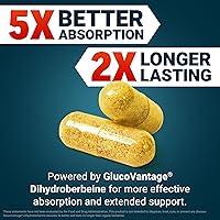 Vista 2 de Force Factor Ultra Berberina Absorción Mejorada, con Canela de Ceilán, Dihidroberberina y Cromo, Absorción 5X, 2X Más Duradera, Promueve la Masa