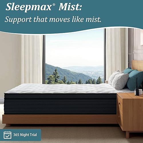 Miniatura 6 de Sleepmax Colchón King de 10 pulgadas, colchón híbrido firme de lujo, alivio del dolor, cama en una caja, soporte extra lumbar y de cadera, sin fibra